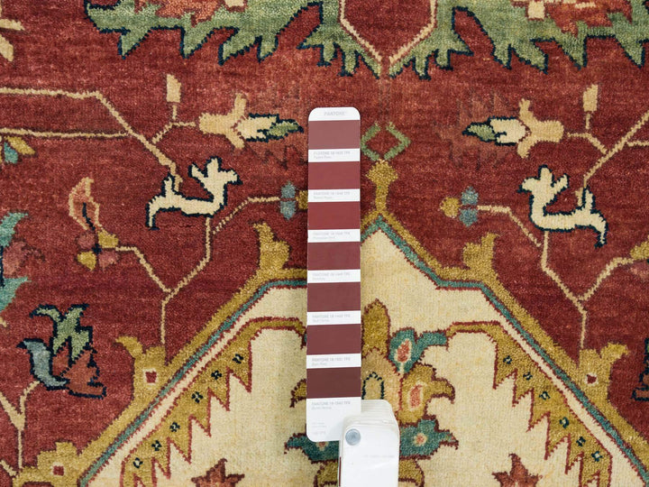 12'0" x 15'2" New Hand Knotted Red Wool Rectangle Oriental Rug - MOA10265509