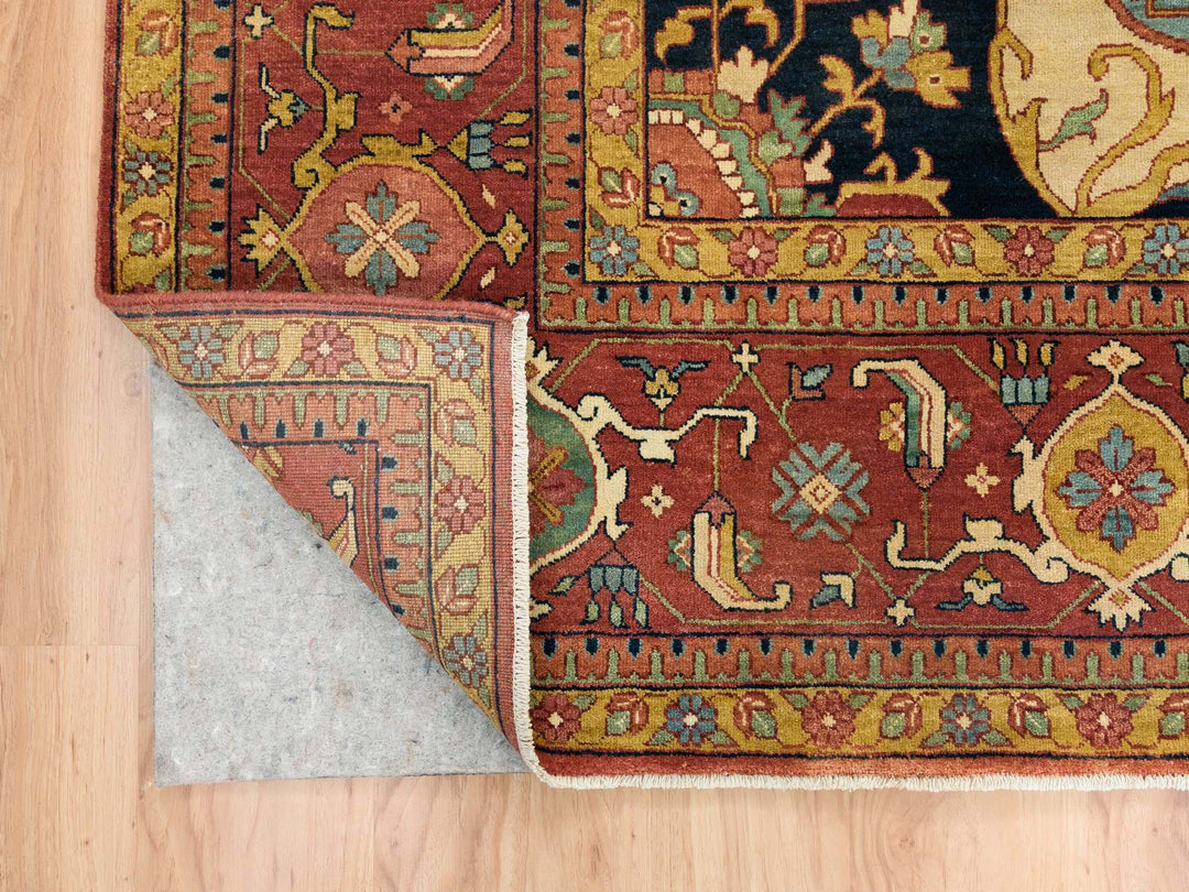 12'1" x 12'2" New Hand Knotted Red Wool Square Oriental Rug - MOA10265510