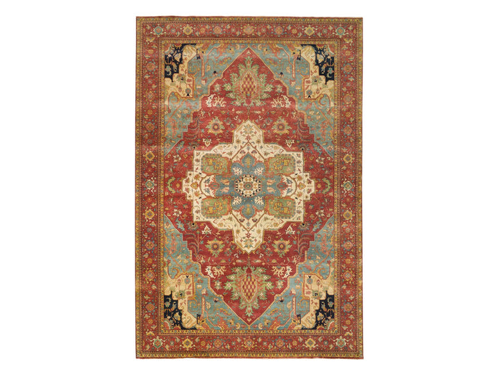 12'1" x 18'2" New Hand Knotted Red Wool Rectangle Oriental Rug - MOA10265511