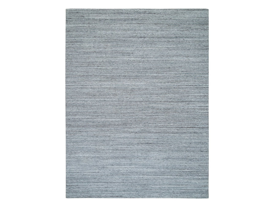 9'0" x 12'0" New Hand Loomed Grey Wool Rectangle Oriental Rug - MOA10265553