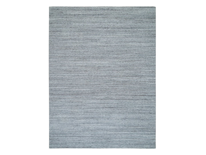 9'0" x 12'0" New Hand Loomed Grey Wool Rectangle Oriental Rug - MOA10265553