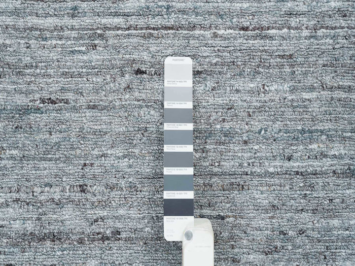 9'0" x 12'0" New Hand Loomed Grey Wool Rectangle Oriental Rug - MOA10265553