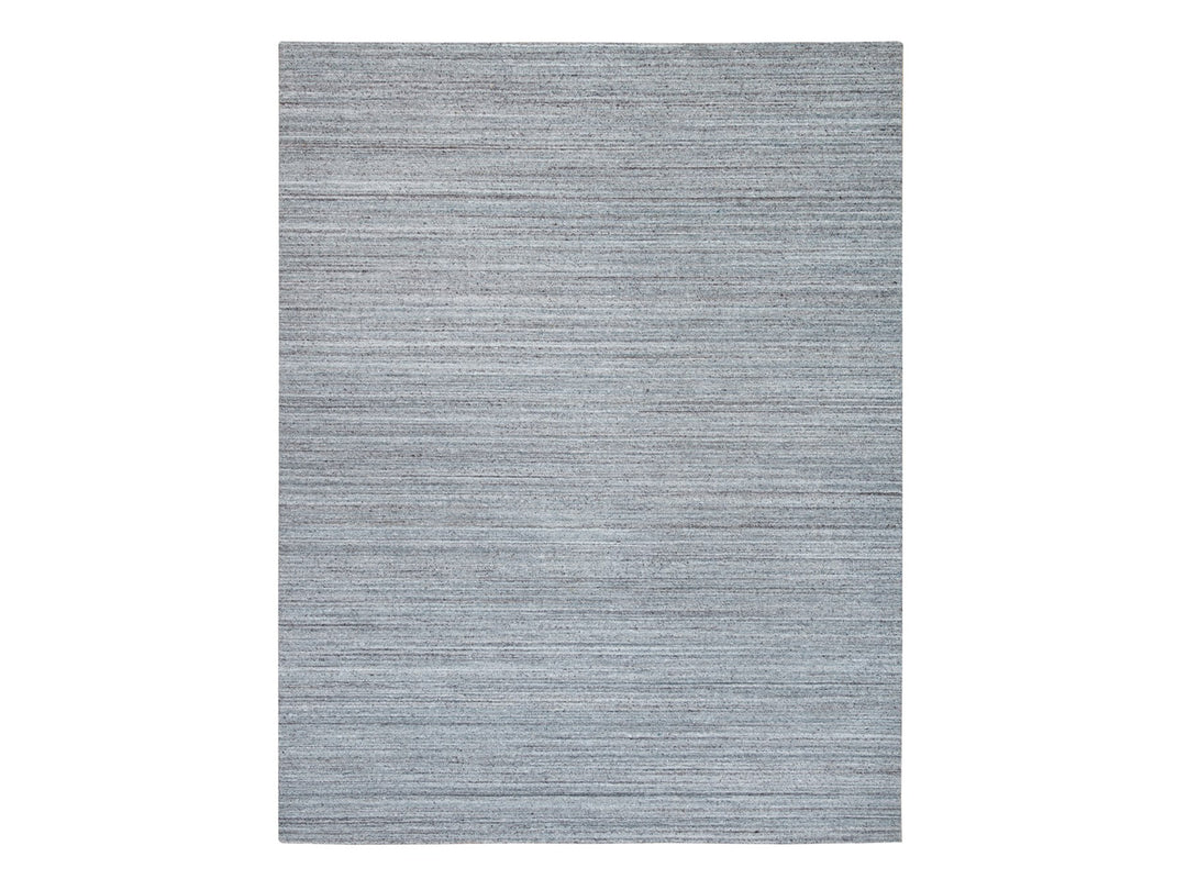 8'1" x 10'0" New Hand Loomed Grey Wool Rectangle Oriental Rug - MOA10265555