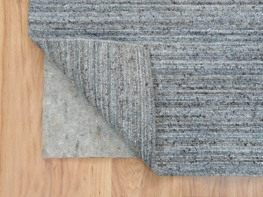 8'1" x 10'0" New Hand Loomed Grey Wool Rectangle Oriental Rug - MOA10265555