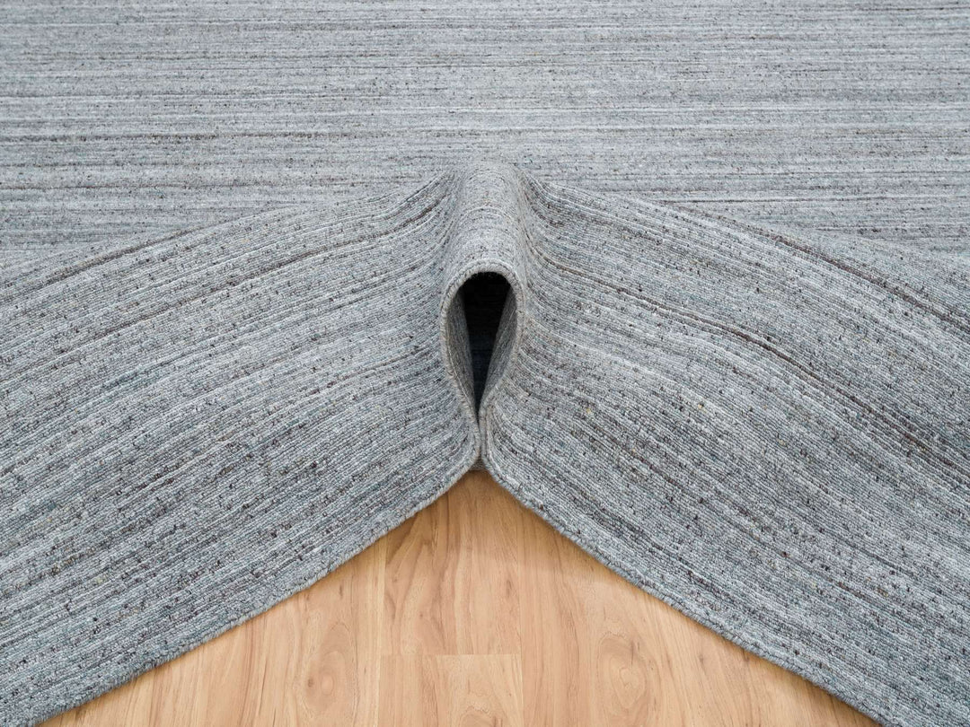 8'1" x 10'0" New Hand Loomed Grey Wool Rectangle Oriental Rug - MOA10265555