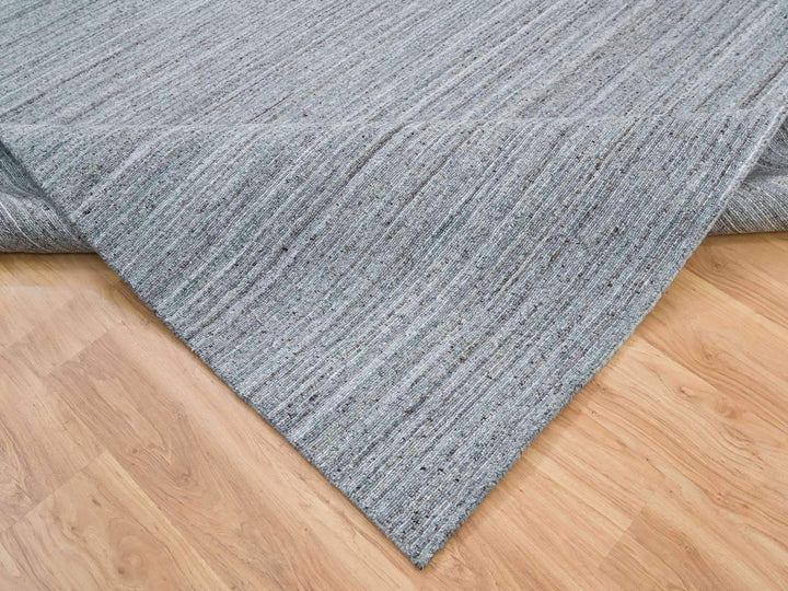 8'1" x 10'0" New Hand Loomed Grey Wool Rectangle Oriental Rug - MOA10265555