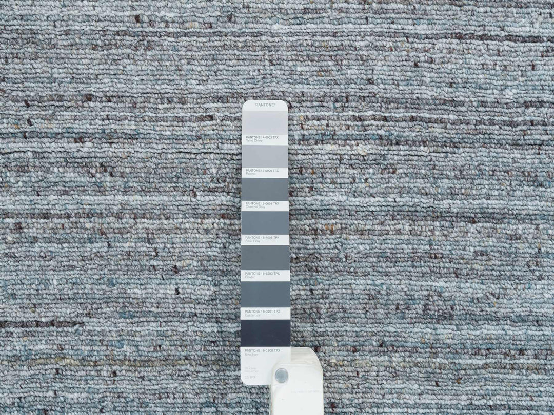 8'1" x 10'0" New Hand Loomed Grey Wool Rectangle Oriental Rug - MOA10265555