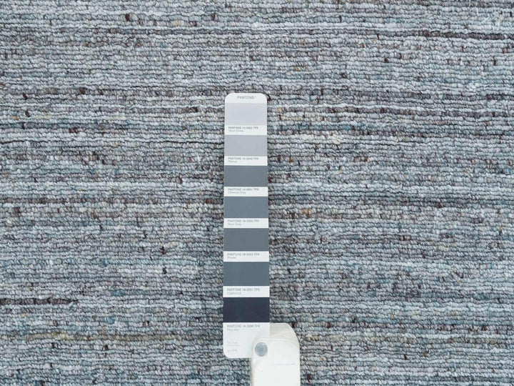 8'1" x 10'0" New Hand Loomed Grey Wool Rectangle Oriental Rug - MOA10265555