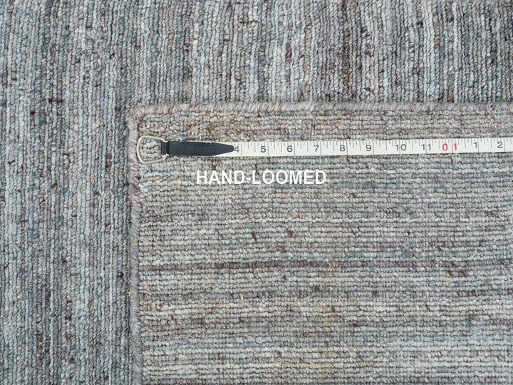 2'7" x 14'0" New Hand Loomed Grey Wool Runner Oriental Rug - MOA10265556