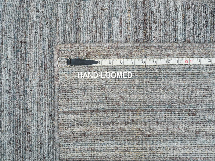 2'7" x 14'0" New Hand Loomed Grey Wool Runner Oriental Rug - MOA10265557