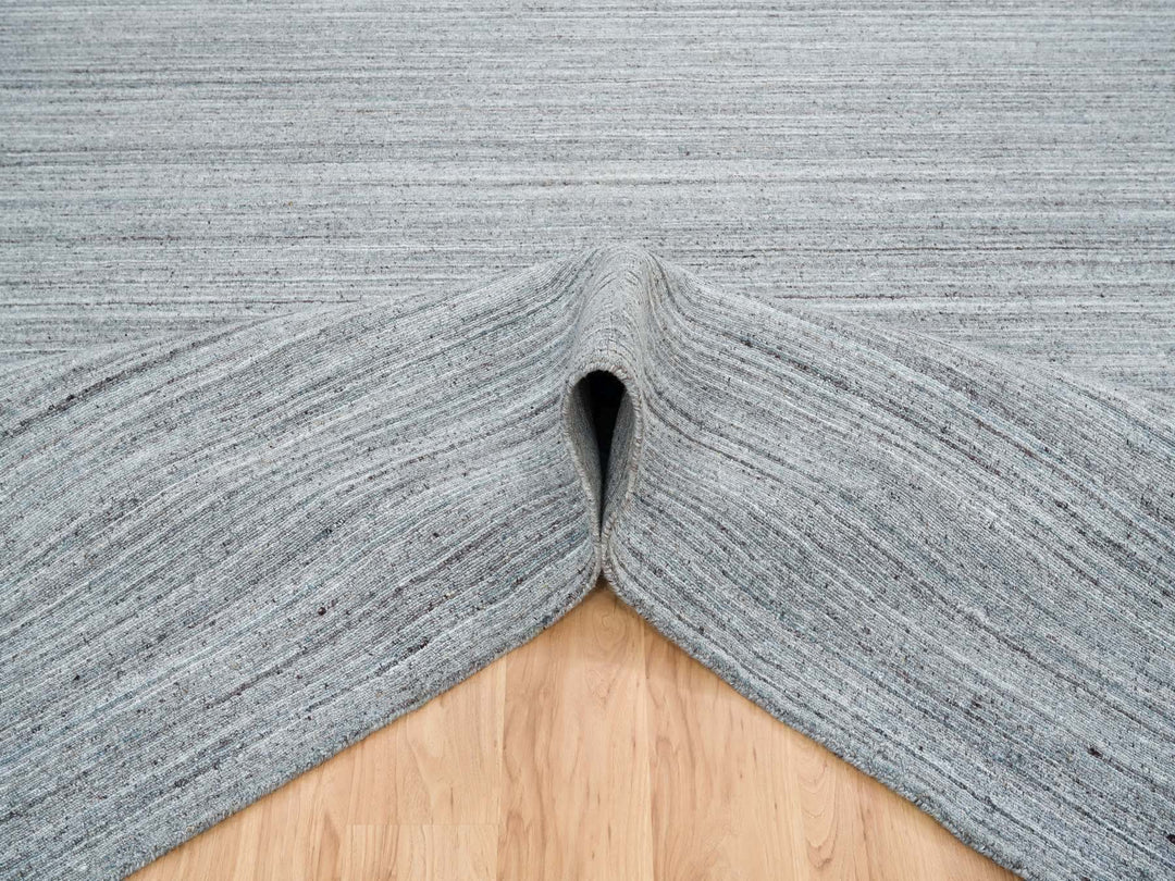 12'0" x 12'0" New Hand Loomed Grey Wool Square Oriental Rug - MOA10265558