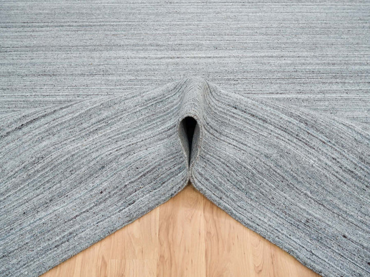 12'0" x 12'0" New Hand Loomed Grey Wool Square Oriental Rug - MOA10265558