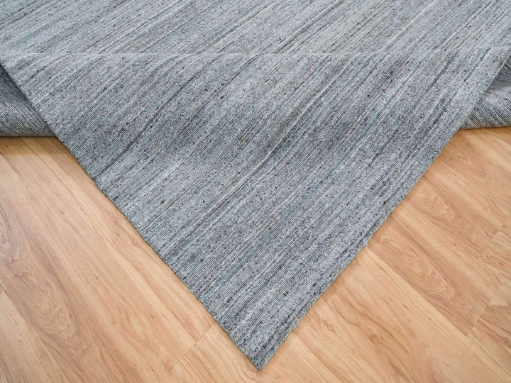 12'0" x 12'0" New Hand Loomed Grey Wool Square Oriental Rug - MOA10265558