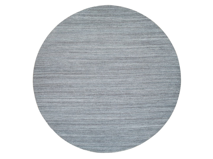 11'10" x 11'10" New Hand Loomed Grey Wool Round Oriental Rug - MOA10265559
