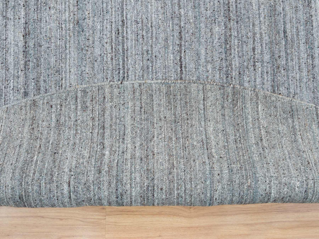 11'10" x 11'10" New Hand Loomed Grey Wool Round Oriental Rug - MOA10265559