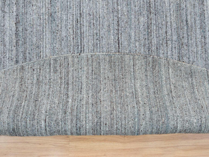 11'10" x 11'10" New Hand Loomed Grey Wool Round Oriental Rug - MOA10265559