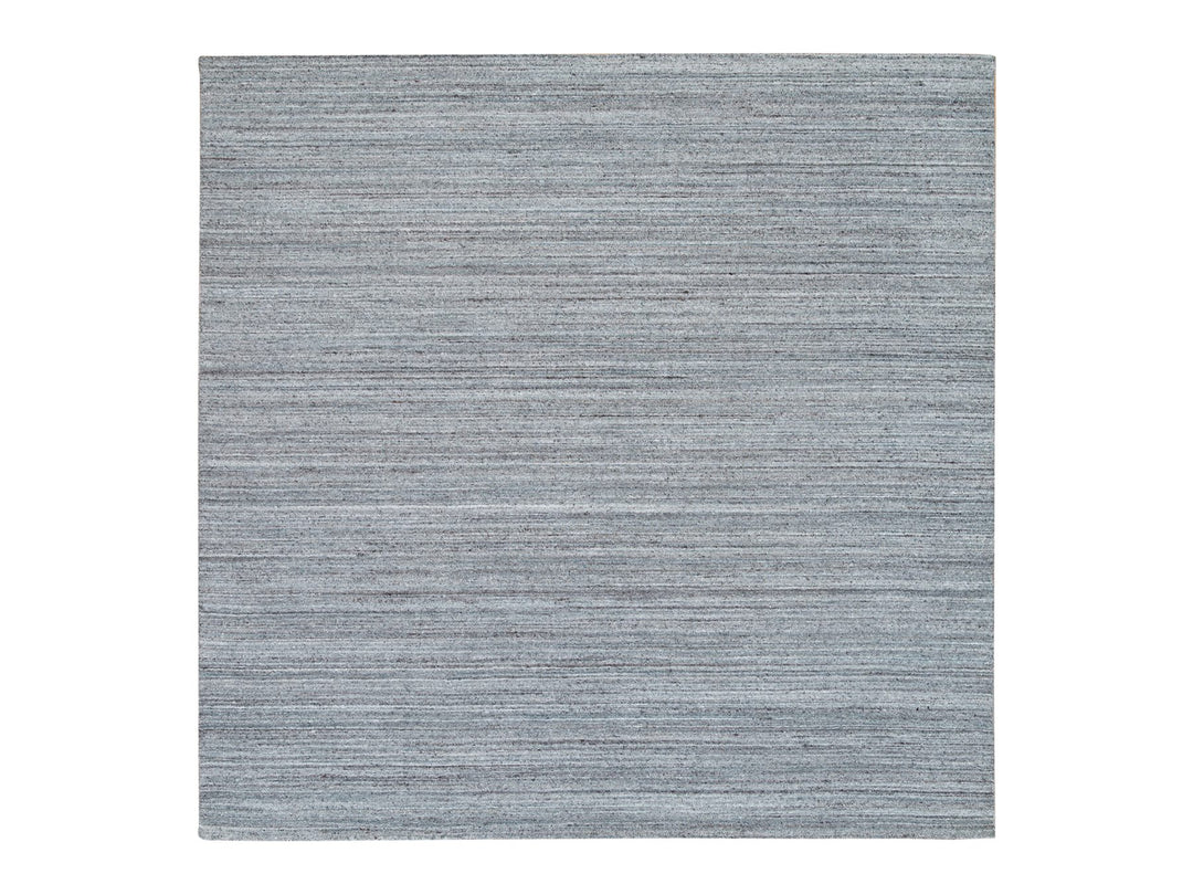 8'1" x 8'1" New Hand Loomed Grey Wool Square Oriental Rug - MOA10265561