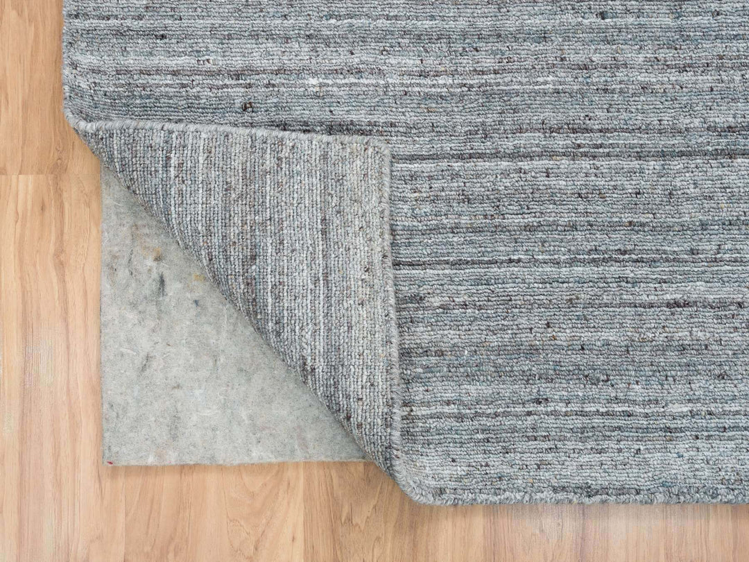 8'1" x 8'1" New Hand Loomed Grey Wool Square Oriental Rug - MOA10265561