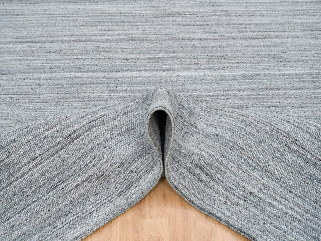 8'1" x 8'1" New Hand Loomed Grey Wool Square Oriental Rug - MOA10265561