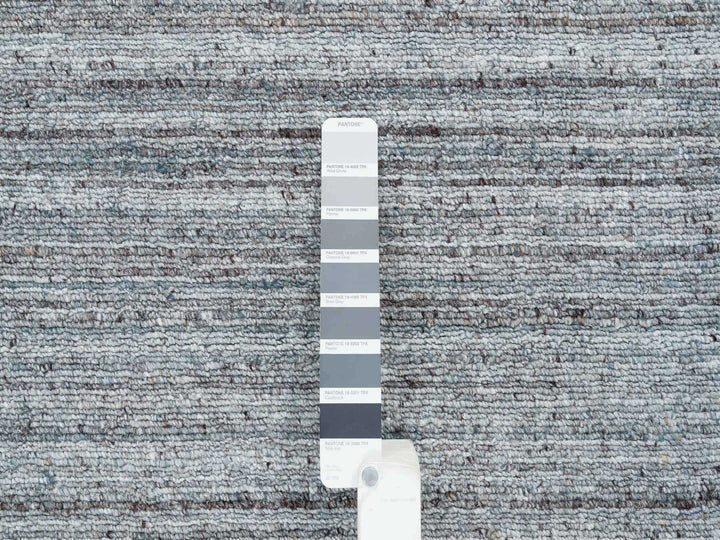 8'1" x 8'1" New Hand Loomed Grey Wool Square Oriental Rug - MOA10265561