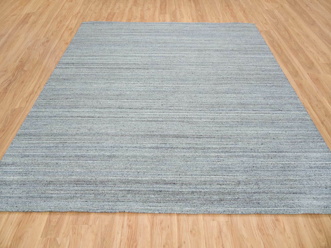 10'1" x 10'1" New Hand Loomed Grey Wool Square Oriental Rug - MOA10265562