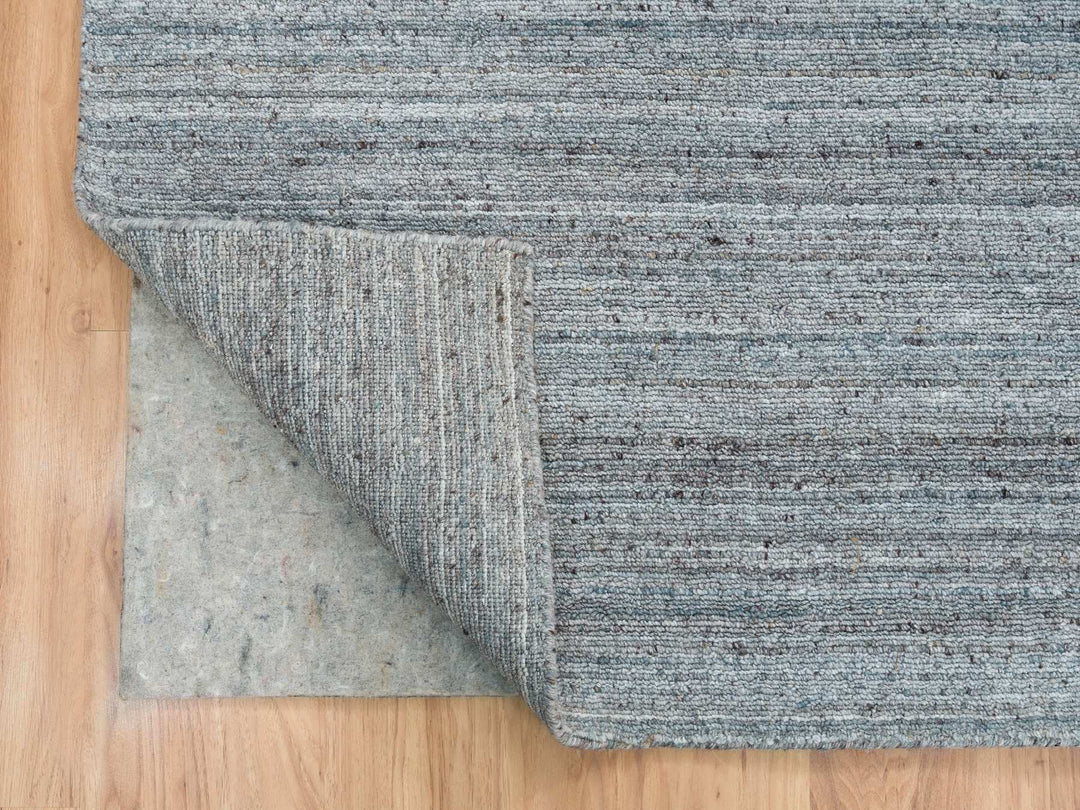 10'1" x 10'1" New Hand Loomed Grey Wool Square Oriental Rug - MOA10265562