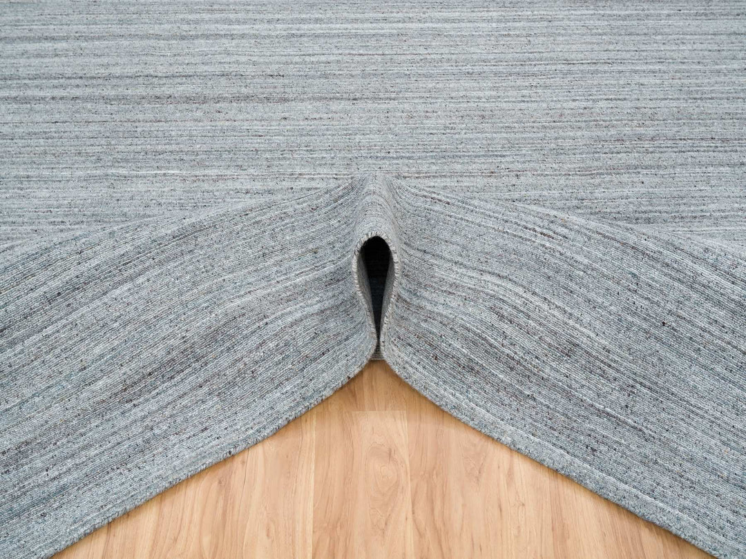 10'1" x 10'1" New Hand Loomed Grey Wool Square Oriental Rug - MOA10265562