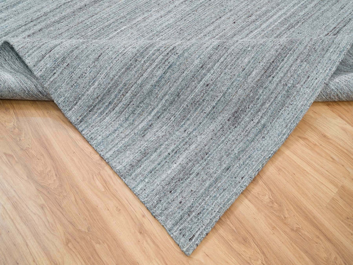 10'1" x 10'1" New Hand Loomed Grey Wool Square Oriental Rug - MOA10265562