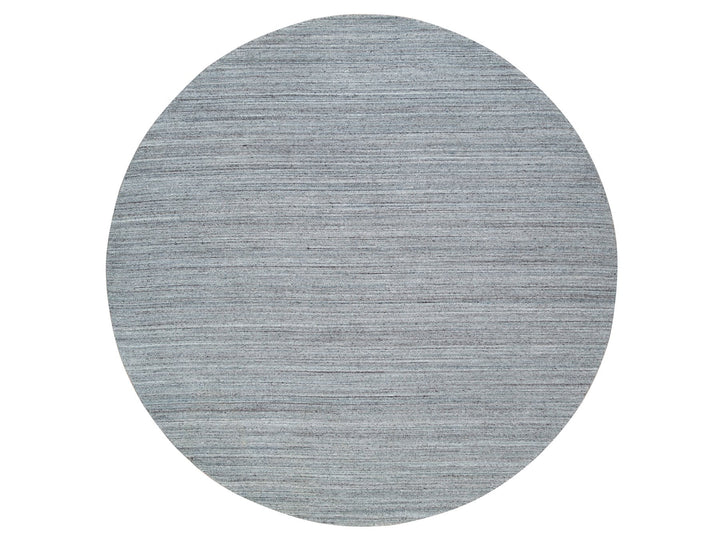 10'1" x 10'1" New Hand Loomed Grey Wool Round Oriental Rug - MOA10265563