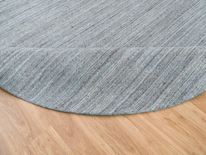 10'1" x 10'1" New Hand Loomed Grey Wool Round Oriental Rug - MOA10265563