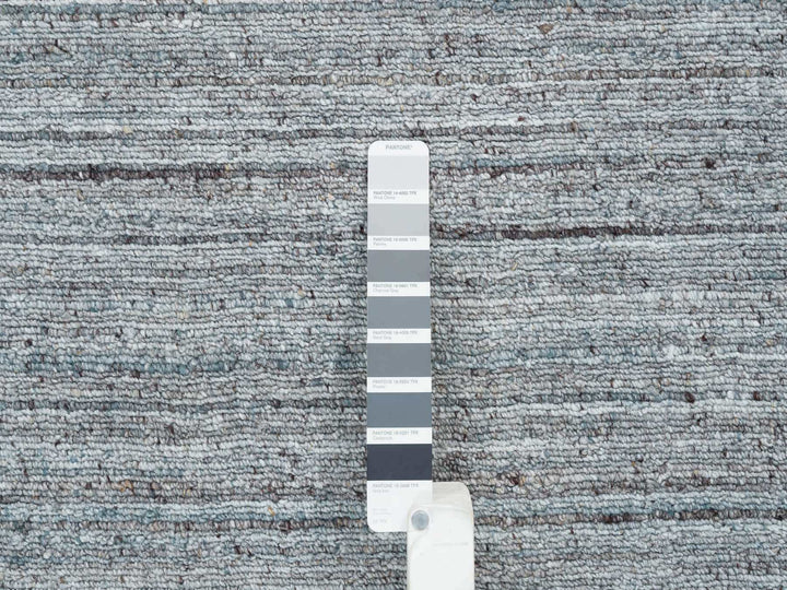 10'1" x 10'1" New Hand Loomed Grey Wool Round Oriental Rug - MOA10265563