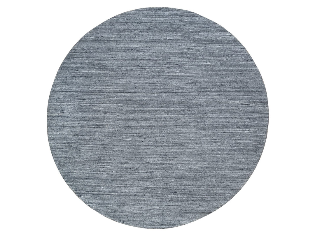 10'0" x 10'0" New Hand Loomed Grey Wool Round Oriental Rug - MOA10265564
