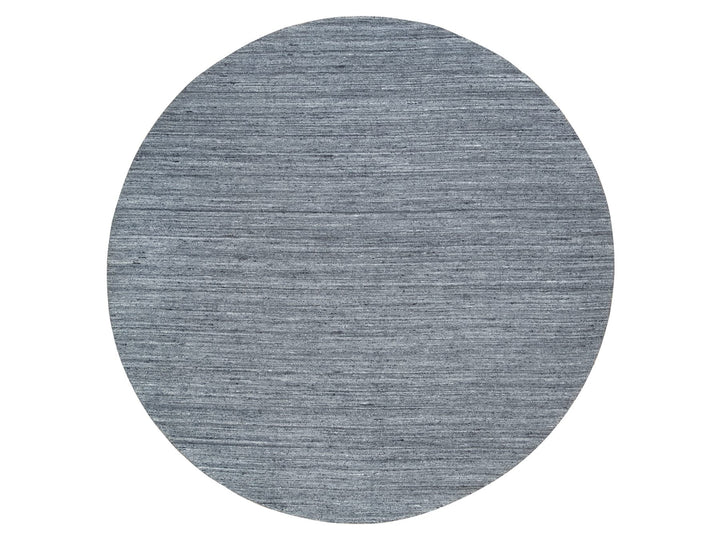 10'0" x 10'0" New Hand Loomed Grey Wool Round Oriental Rug - MOA10265564