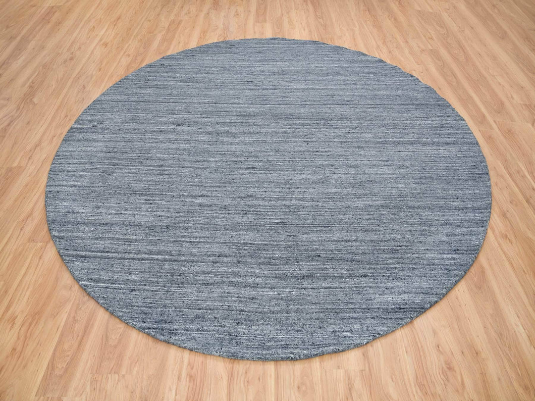 10'0" x 10'0" New Hand Loomed Grey Wool Round Oriental Rug - MOA10265564