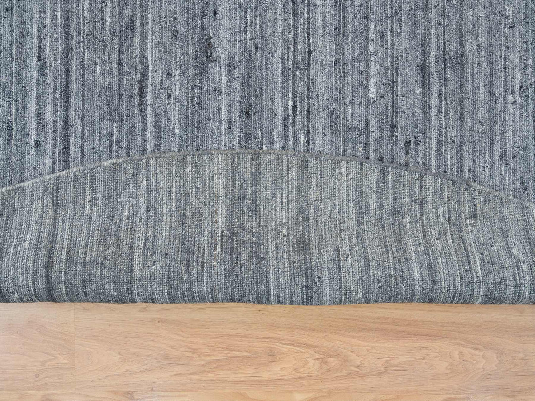 10'0" x 10'0" New Hand Loomed Grey Wool Round Oriental Rug - MOA10265564