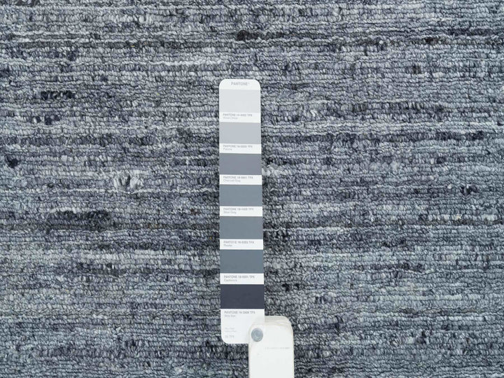 10'0" x 10'0" New Hand Loomed Grey Wool Round Oriental Rug - MOA10265564