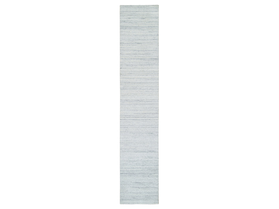 2'8" x 14'0" New Hand Loomed Ivory Wool Runner Oriental Rug - MOA10265569