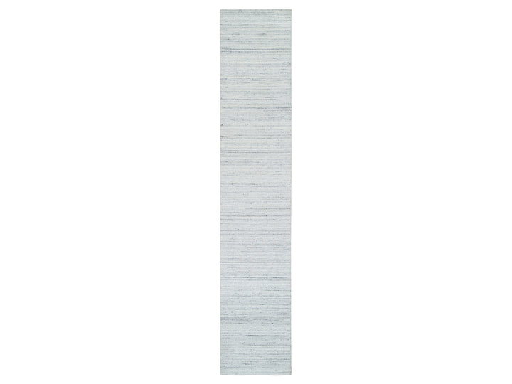 2'8" x 14'0" New Hand Loomed Ivory Wool Runner Oriental Rug - MOA10265569