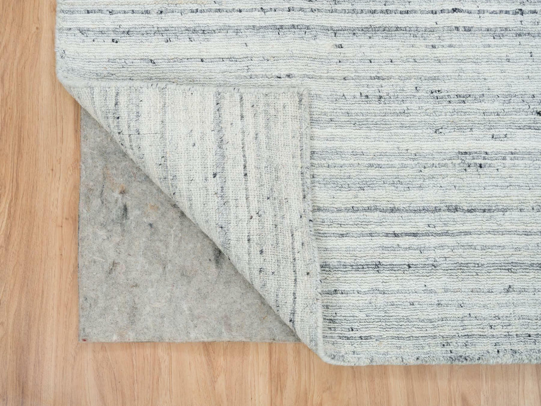 2'8" x 14'0" New Hand Loomed Ivory Wool Runner Oriental Rug - MOA10265569