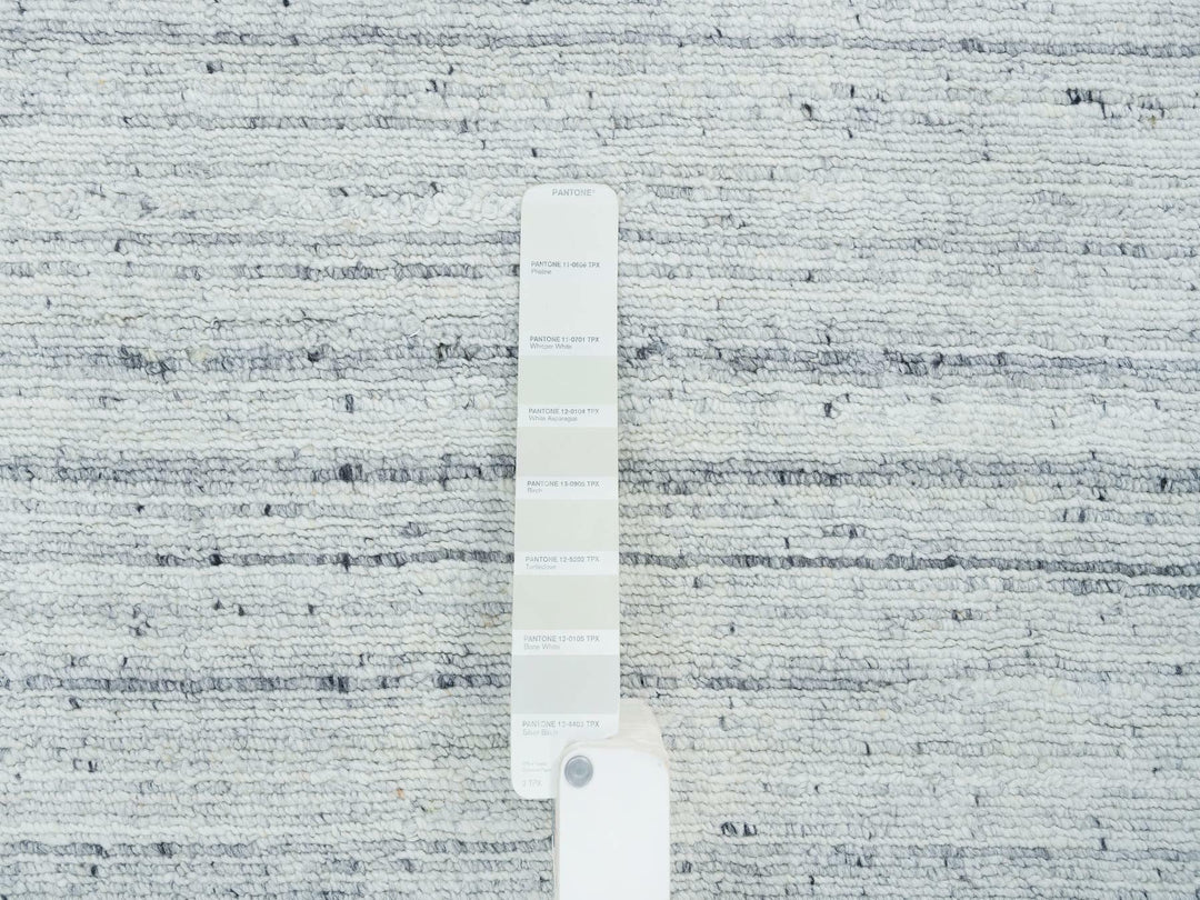 2'8" x 14'0" New Hand Loomed Ivory Wool Runner Oriental Rug - MOA10265569