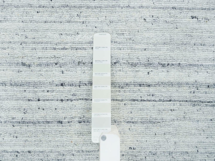 2'8" x 13'10" New Hand Loomed Ivory Wool Runner Oriental Rug - MOA10265570