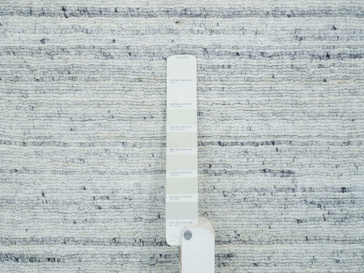 2'5" x 15'9" New Hand Loomed Ivory Wool Runner Oriental Rug - MOA10265571