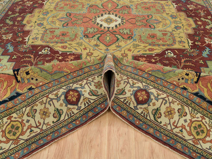 12'0" x 15'2" New Hand Knotted Red Wool Rectangle Oriental Rug - MOA10265707