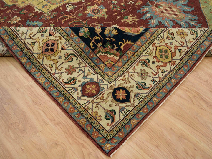 12'0" x 15'2" New Hand Knotted Red Wool Rectangle Oriental Rug - MOA10265707