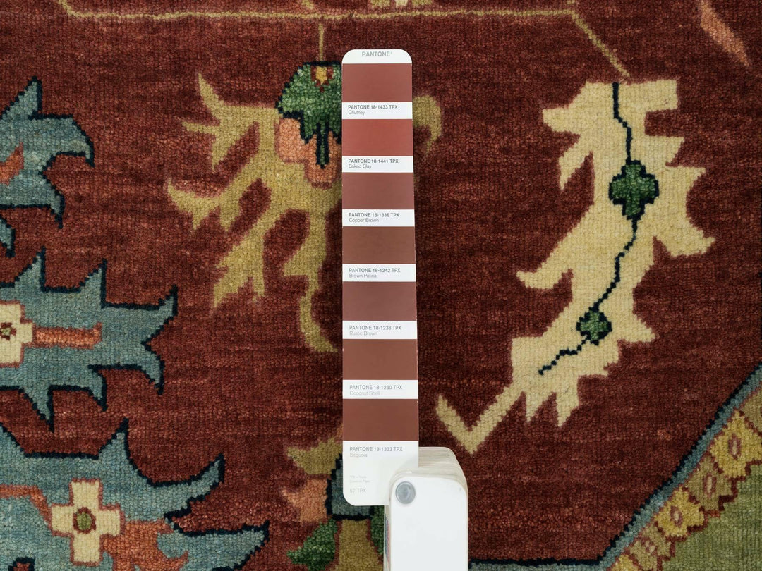 12'0" x 15'2" New Hand Knotted Red Wool Rectangle Oriental Rug - MOA10265707