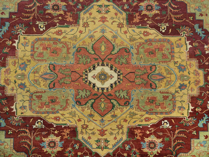 12'0" x 15'2" New Hand Knotted Red Wool Rectangle Oriental Rug - MOA10265707