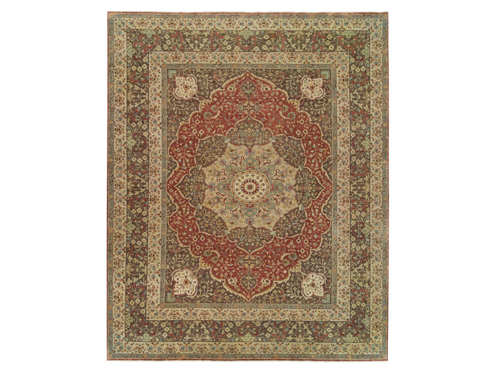 12'0" x 15'2" New Hand Knotted Red Wool Rectangle Oriental Rug - MOA10265753