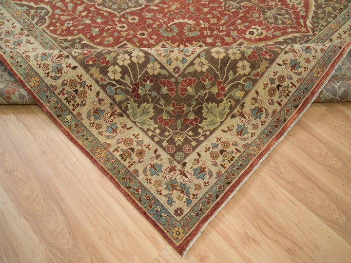 12'0" x 15'2" New Hand Knotted Red Wool Rectangle Oriental Rug - MOA10265753