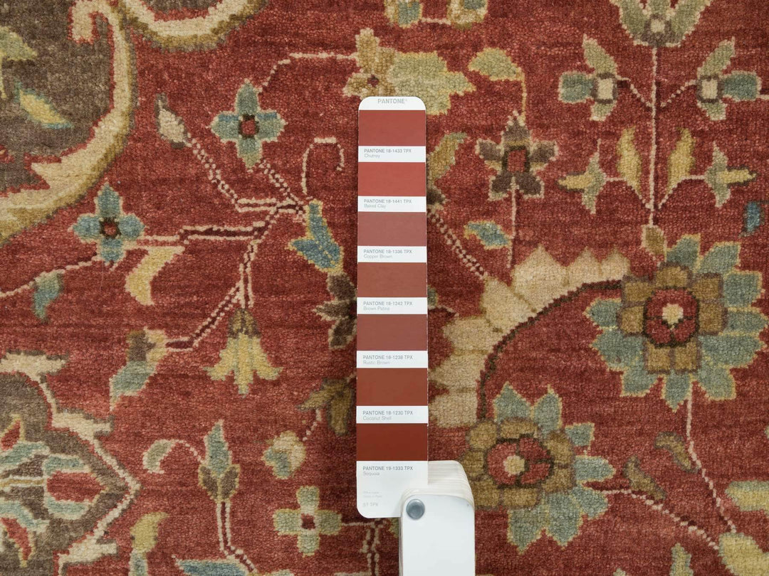 12'0" x 15'2" New Hand Knotted Red Wool Rectangle Oriental Rug - MOA10265753