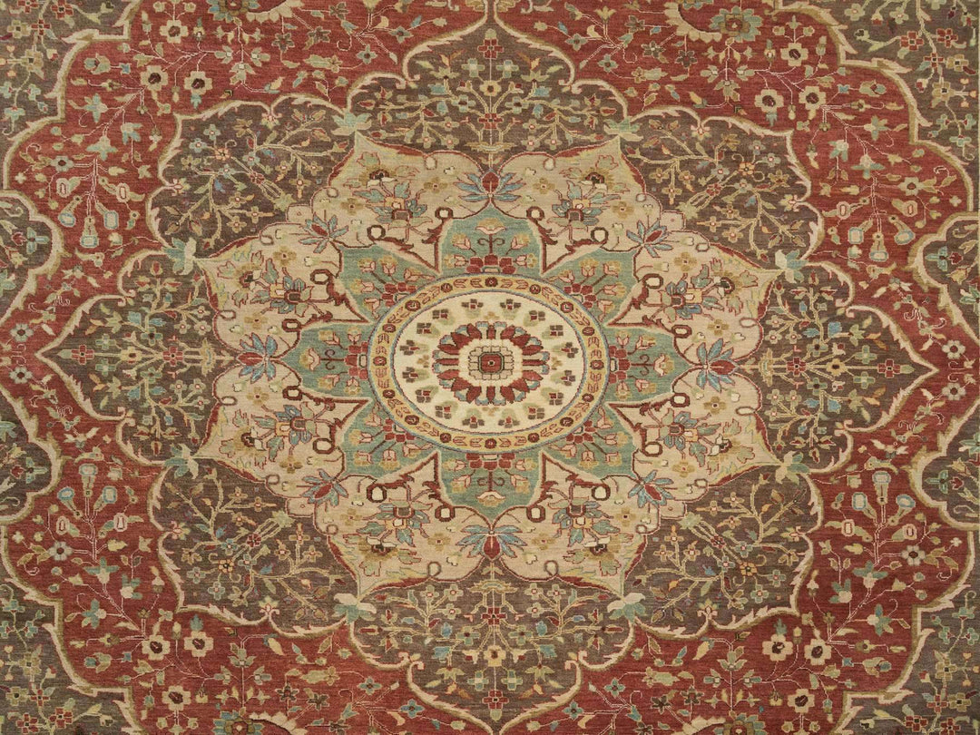 12'0" x 15'2" New Hand Knotted Red Wool Rectangle Oriental Rug - MOA10265753